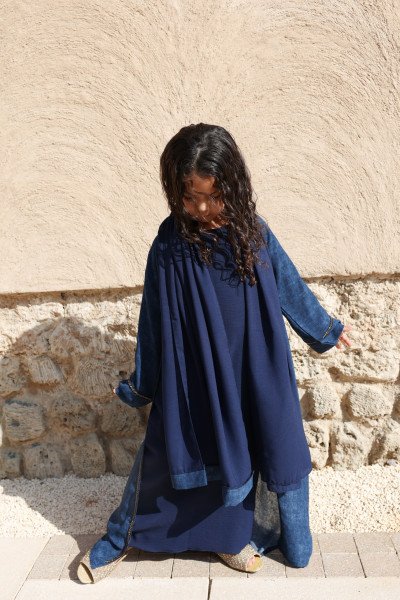 ABAYA SET STRASSYA KIDS NAVY BLUE