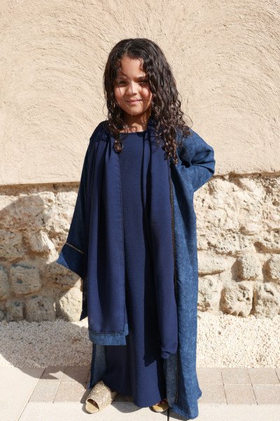 ABAYA SET STRASSYA KIDS NAVY BLUE