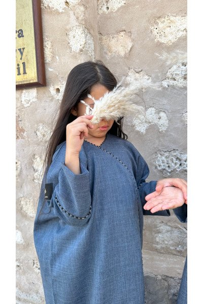 ABAYA KIMONO CLASSY MODDA - KIDS BLEU JEAN