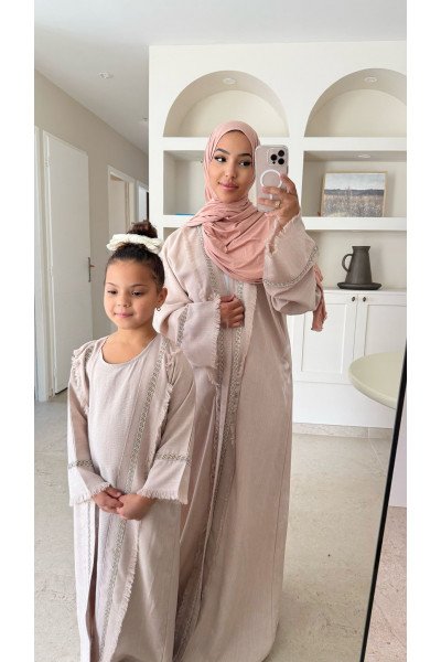 ABAYA SET BEAUTY BEIGE KIDS