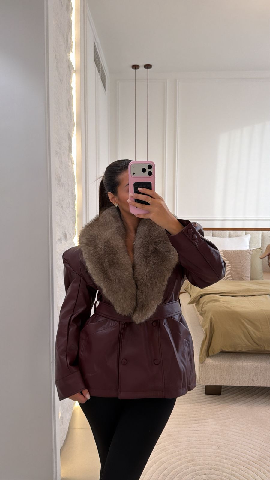 copy of MANTEAU FOURRURE A CAPUCHE M2005 TAUPE